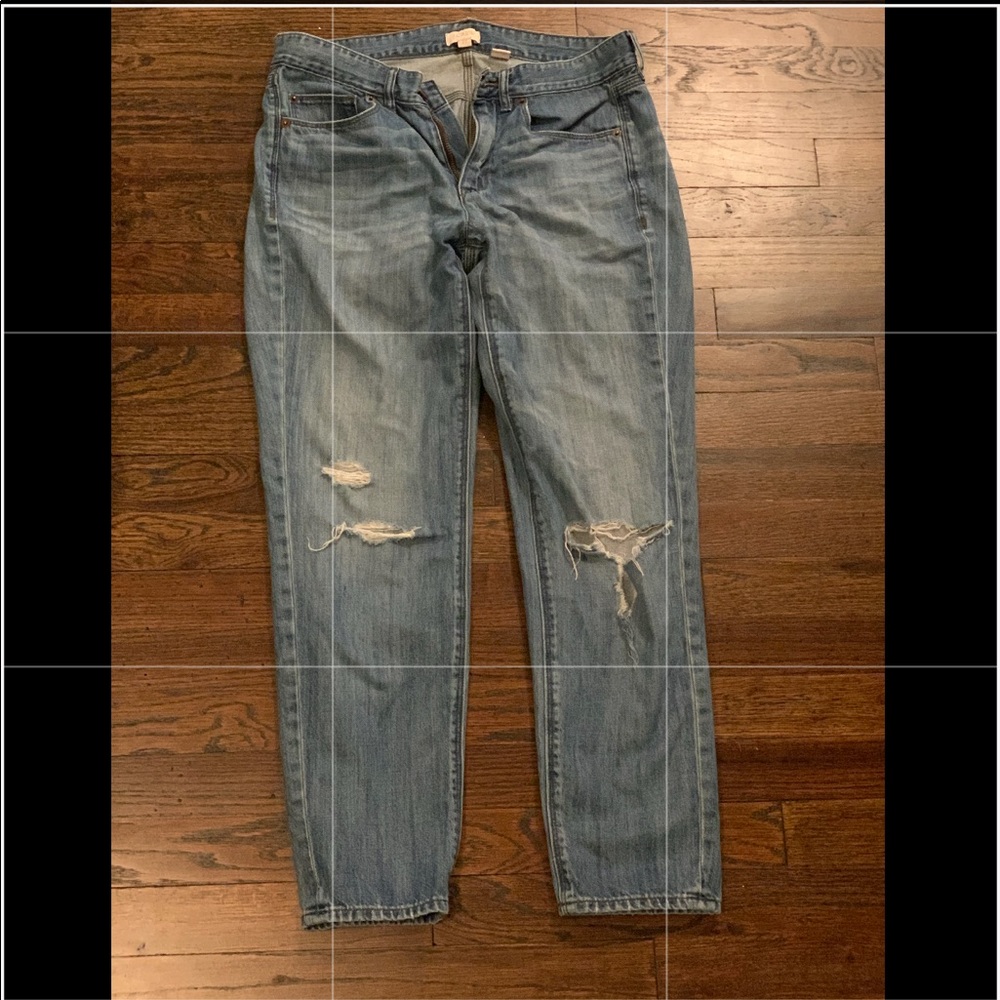 J.Crew High Waisted Ripped Jeans